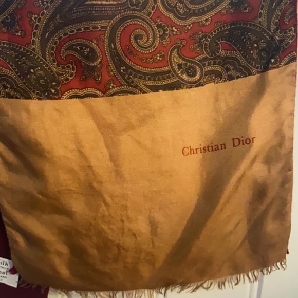 Christian Dior 100% Silk & Fine Wool Scarf From Italy - Picture 2 of 8